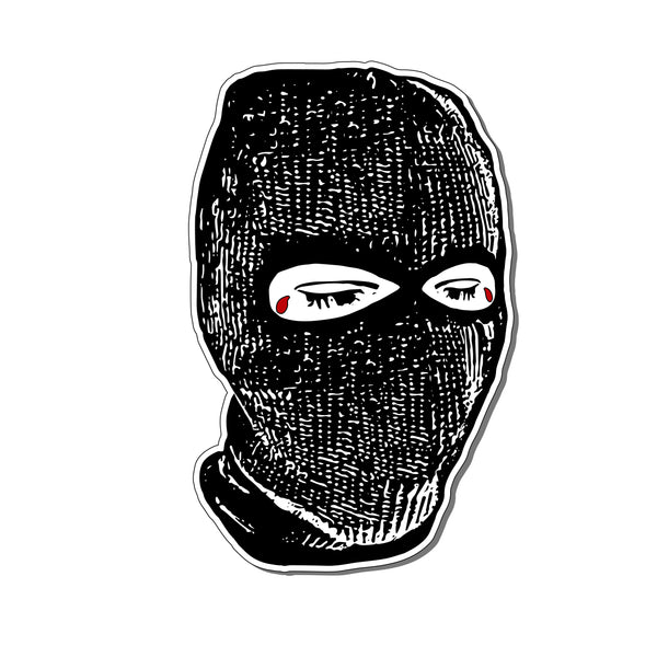 Ski Mask | Goth Criminal Crying Blood | Vinyl Sticker